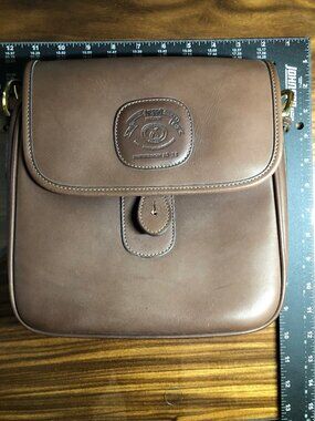 Ghurka No 556 Hudson, crossbody bag, leather, walnut color.